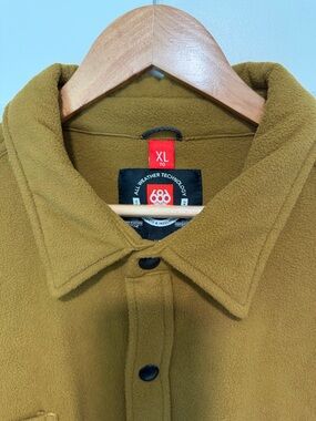 686 Men’s Thermaldry Olive Fleece Snap-Front Shirt/Jacket